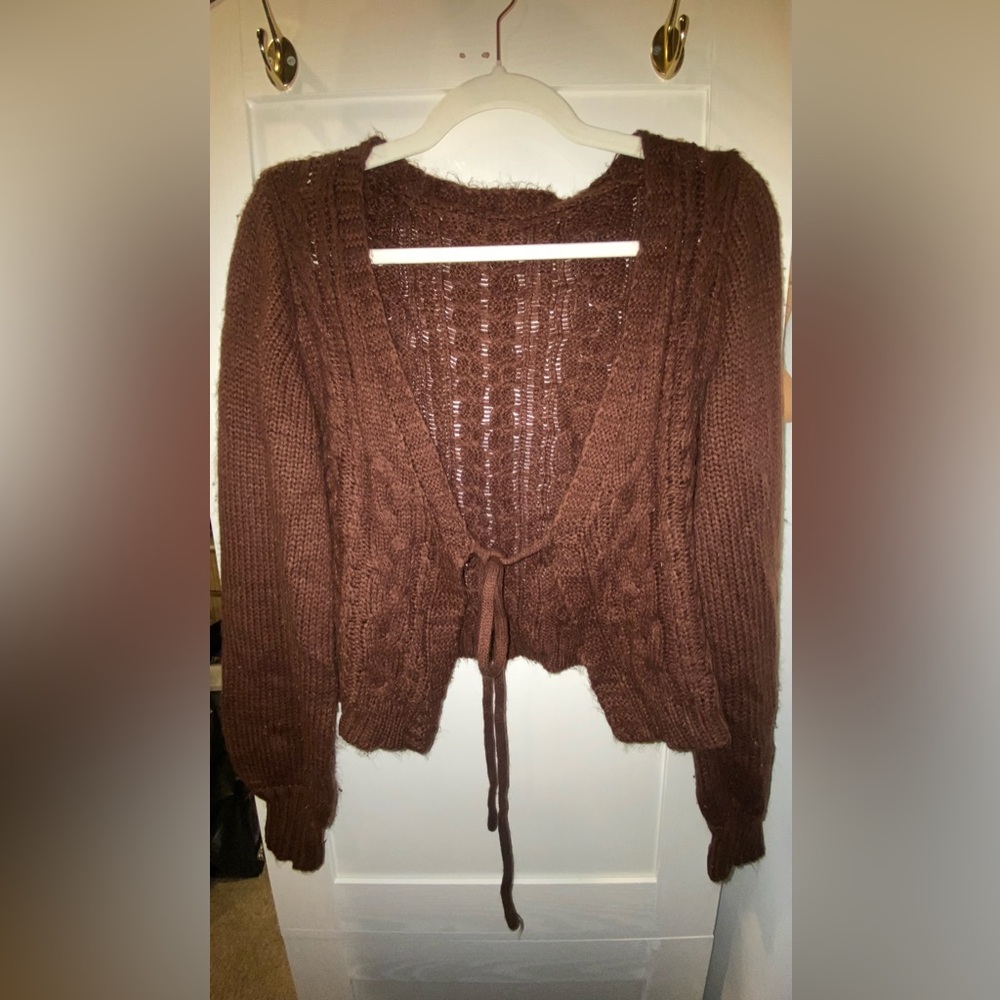 Brown Cable Knit Sweater